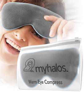 lot 12231 image: MyHalos� Heated Eye Mask for Dry Eyes - Steam Warm Compress for Eyes - Remove Styes, Chalazion Therapy Warming and Heating Pad Hot Compress - Moist Heat Mask for Blepharitis and MGD - FSAHSA Eligible