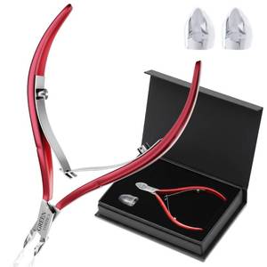 lot 12232 image: Professional Premium Cuticle Trimmer Stainless Steel Cuticle Nippers with Sharp 14 Jaw Blades Cuticle Clippers Double Spring Manicure Pedicure Nail Cuticle Remover Tool (Premium Red)
