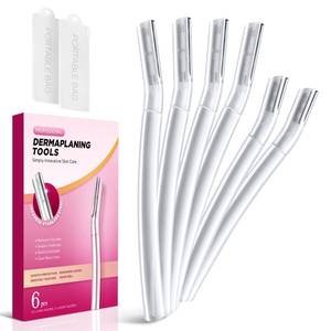 lot 12248 image: Dermaplane Razor for Women Face, (6 Count) Professional Dermaplaning Tool for Peach Fuzz, Facial and Eyebrow Hair Removal, Gentle Skin Exfoliation Blade