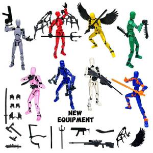 lot 12260 image: (Assembly Completed) 8 Packs Titan13 Action Figure Set, Dummy 13 3d Printed Action Figure Toy Gifts for Kids, Robot 13 ActionFigure Full Body Mechanical Doll Christmas Birthday Gift for Boys Girls
