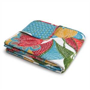 lot 13832 image: Lush Decor Layla Throw Blanket, 60 x 50, Orange and Blue