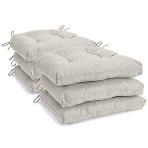lot 13836 image: Kyaringtso Chair Cushions for Dining Chairs Set of 6, Non Slip Indoor Kitchen Chair Cushions with Ties, Tufted Memory Foam Seat Chair Pads, 17 x 16in x 3in, Creamin