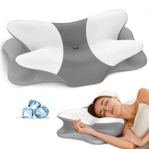lot 13862 image: Cervical Neck Pillow for Pain Relief - Ergonomic Side Sleeper Pillow for Neck Support, Cooling Memory Foam Pillows for Sleeping, Contour Pillow Orthopedic Bed Pillow for Back Stomach Sleepers