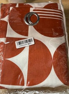 lot 14367 image: Orange and white retro curtains
