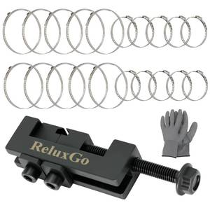 lot 14390 image: ReluxGo axle boot clamp tool, with 20 PCS 304 Stainless Steel Single Ear Hose Clamp, Drive Shaft CV Axle Boot Clamp Removal and Installation Tool (10pcs Small 10pcs Large)