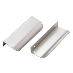 lot 14406 image: Ravinte 6 Pack Cabinet Handles Finger Edge Pulls 102mm4 inch Silver Drawer Edge Pulls Brushed Nickel Finger Pulls for Cabinets Concealed Handles