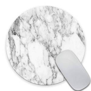 lot 14407 image: SSOIU White Marble Round Mouse Pad Cute Mat Grey Circular Mouse Pads 7.87X7.87 Inch (200mmX200mmX3mm)