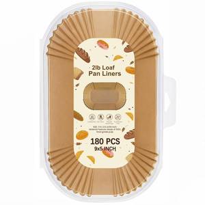 lot 14408 image: Loaf Pan Liners for Baking Bread 9x5 Inch, 180Pcs Non-Stick Bread Pan Liners, Disposable Bread Pans Parchment Paper for Baking