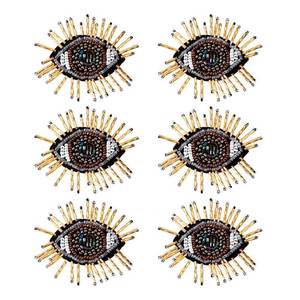 lot 14422 image: AHANDMAKER 6 Pcs Eye Beaded Patches for Clothes, Evil Eye Sequined Patch Sew on Rhinestone Beaded Applique for Clothes Jackets Jeans Bags Embroidery Garment Accessory