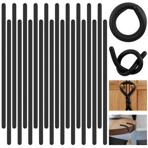 lot 14427 image: 20 Pcs 17 Inch EVA Foam Twist Rubber Ties Reusable Bendable Cable Tie Straps Flexible Heavy Duty Twisty Ties for Organizing Cords Bundling (Black)