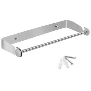 lot 14440 image: PHUNAYA Under Cabinet Paper Towel Holder Wall Mount for Home Kitchen,Stainless Steel for Large Rolls-Brushed Nickel