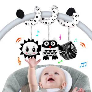 lot 14442 image: SAMMAS Baby Spiral Hanging Stroller and Car Seat Toys for Babies 0-6 Months Newborn Plush Activity Toys for Bed Bassinet Crib Baby Carrier Gifts (owl)