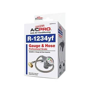 lot 14451 image: InterDynamics Certified AC Pro Car Air Conditioner R1234YF Refrigerant Gauge and Hose, Reusable AC Recharge Kit, 72 in