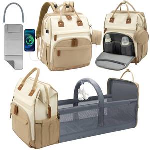 lot 17289 image: DERJUNSTAR Large Diaper Bag Backpack, Baby Dipaer bag with Insulated Bottle Holders, USB Charging Port, Travel Diaper Backpack for Mom and Dad