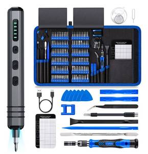 lot 17294 image: Mini Electric Screwdriver Set 140-IN-1 UnaMela Small Electric Screwdriver Cordless - 120 Precision Bits, 5 Torque Settings, LED Light, Magnetic Power Screwdriver Repair Tool Kit for PC RC Electronics