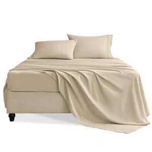 lot 17298 image: Swiftify Twin Sheets Set, 3 Pieces Hotel Luxury Soft Microfiber Bed Sheets Set, Up to 16 Deep Pockets, Oeko-Tex Sheets with Elastic, Breathable, Wrinkle Free (Beige, Twin)in