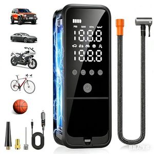 lot 18359 image: KZKB 160PSI Tire Inflator Portable Air Compressor, 6000mAh Air Pump for Car Tires Cordless Bike Pump with LED LightandAuto Shut-Off Function Portable Tire Inflator for Car, Motorcycle, Bicycle, Ball