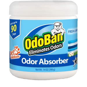 lot 18369 image: OdoBan Solid Odor Absorber Eliminator for Home and Small Spaces  Fresh Linen Scent  14 Ounces