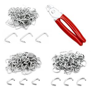 lot 18370 image: INKNOTE 270 Pcs of 3 Sizes Galvanized Hog Rings Assortment Kit and One Piece Professional Pliers Widely for Bungee Animal Pet Cages Bagging Meat and Sausage Casing Fencing Furniture Upholstery