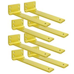 lot 19556 image: Floating Shelf Brackets 12 inch 8 Pack L Brackets for Shelves Gold Metal Heavy Duty Shelf Bracket for DIY Decorative with Mounting Hardware