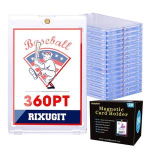 lot 19561 image: 19-Pack Magnetic Card Holders - 360pt Thick Card One Touch Holder, Magnetic Card Case, UV Protection, Fits Trading Cards, Baseball Card, Sports,Gaming and Collectible Cards, Durable Secure Storage 