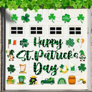 lot 20202 image: Harloon 30 Pcs St. Patrickfts Day Garage Door Magnets Decoration Happy St. Patrickfts Day Garage Door Magnet Decals Irish Green Gnome Shamrock Refrigerator Car Magnets Stickers for Holiday Home Decor