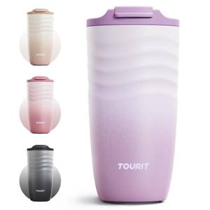 lot 20212 image: TOURIT 16 oz Travel Coffee Mug, Insulated Stainless Steel Travel Mug with Lid, Leak-Proof Double-Wall Vacuum Tumbler, Reusable Coffee Cup - Lilac