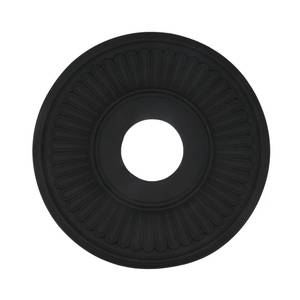 lot 20221 image: MY MIRONEY Black PU Ceiling Medallion Decorative Ceiling Fan Medallion Home Lighting Ceiling Cover Plate, 13 15 OD x 3 37in IDin