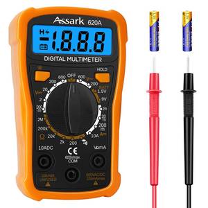 lot 20236 image: Digital Multimeter Voltage Tester, Assark 2000 Counts Multimeter Measure AC DC Voltage DC Current, Meter Tester Test Volt Ohm Amp Diode Continuity, Resistance, Backlit LCD Display, Data Hold Function