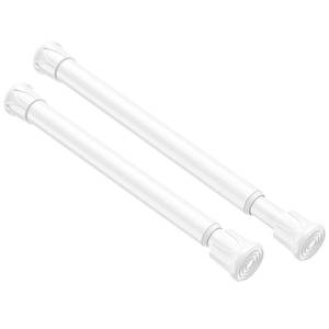 lot 20247 image: QINGYUN 2 Pack Small Spring Tension Curtain Rod 8 to 12.5 Inch, Thin DIY Tension Rods No Drill for Slim Window Cupboard Closet Sidelights, White