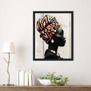 lot 3194 image: African Cultural Head Wrap Photo Art Print 30x24