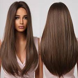 lot 4247 image: Long Brown Hair Wig