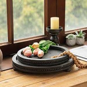 lot 11923 image: Macvad Oval Black Tray For Living Room