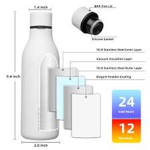 lot 11940 image: Bokon 8pc Stainless Steel Water Bottle