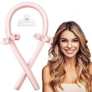 lot 12094 image: Pink Silk Heatless Curls With ClawClip And Scrunchie