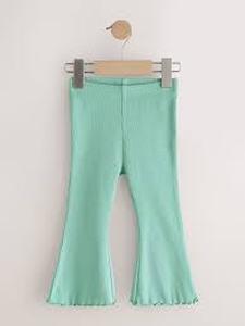 lot 12140 image: Green XS Cotton Ribbed Flare Leggings Size XS