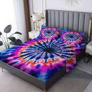 lot 14346 image: Tie Dye sheet set with pillows cases