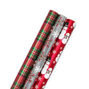 lot 17269 image: Holiday Gift Wrapping Paper Roll Set 3 different designs