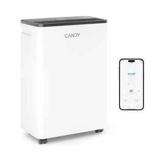 lot 1665 image: Candy 2000 Sq.Ft Dehumidifiers for Home, 34 Pints Portable Dehumidifier With ContinuousAuto Mode,0.66 Gal Tank, for Bedroom,Bathroom,Basement, Smart Control with Drian Hose Included