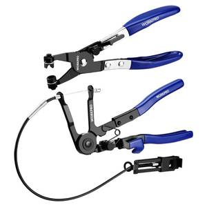 lot 1671 image: WORKPRO 2-Piece Hose Clamp Pliers Set, 27 Flexible Hose Clamp Plier & Flat Band Hose Pliers Removal Tool for Car Coolant Hose, Water Pipe