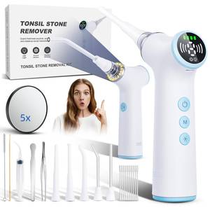 lot 1678 image: Electric Tonsil Stone Remover Vacuum �� 8 Suction Levels with LED Light, Safety Pause Button & Oral Protection  High-Precision Tonsil Stone Removal Kit with 13 Attachments for Painless Cleaning