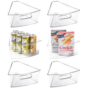 lot 1697 image: Leeden Lazy Susan Organizer for 28 Diameter Corner Lazy Susan, Plastic Kitchen Cabinet Storage Bins with Handle, 6 Packs, 18 Wedge - Food Safe, BPA Free