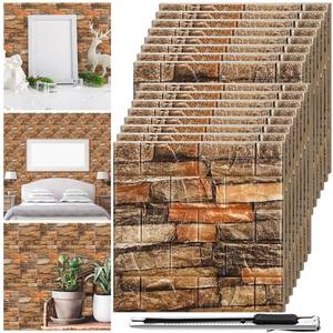 lot 1717 image: Tinlade 30 Pcs 28.81 Sq ft 3D Wall Panels Peel and Stick Foam Brick Wallpaper Printable Faux Brick Wall Panels Decorative Self Adhesive Tiles Waterproof(Assorted Color)