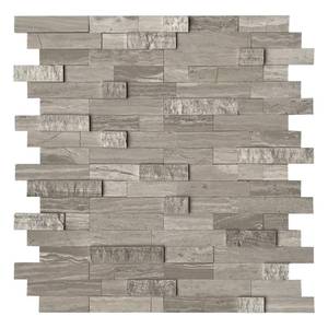lot 1719 image: SUNWINGS 5-Sheet Peel and Stick Mosaic Natural 3D Stone Self Adhesive Marble Tiles, 11.5 x 10.7 Stick on Backsplash for Kitchen Bathroom Fireplace Vanity, Mixed Tan