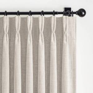 lot 1722 image: Greyish Beige 100% Blackout Two Layer Natural Linen 84 Inch Curtains for Bedroom 2 Panels Set, Memory Trained Pinch Pleated Insulated Noise Cancelling Farmhouse Windows Drapes 40 x 84 Inches Length