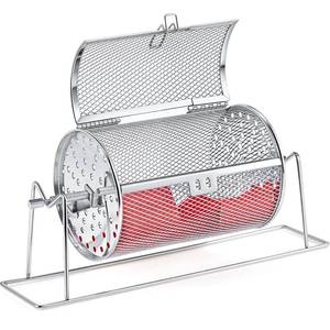 lot 1727 image: Teenyyou 7.09 X 4.72 Small Raffle Drum Upgraded Ticket Spinner Holds 600 Tickets Raffle Wheel Spinner with Stand Drum Cage for Games Events(Silver)