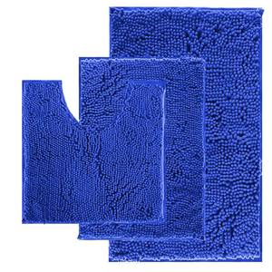lot 2006 image: Blue Bath Mat - Super Soft Non-Slip, Machine Washable, Dries Quickly - Ultra Soft 3 Piece Bathroom Set