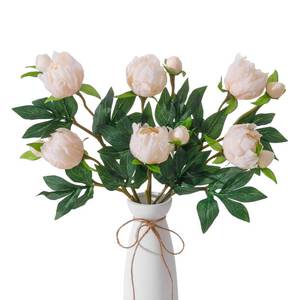 lot 2007 image: GAUIOGI 6Pcs Realistic Champagne Artificial Peony Flowers,18.9 Inch Double Heads Silk Fake Peonies Flowers with Long Stem for Vase Arrangement,Wedding Centerpieces,Indoor Decor