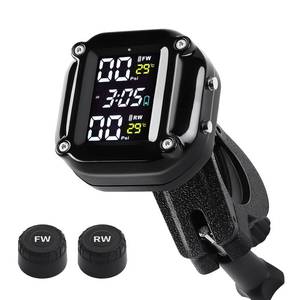 lot 2015 image: Motorcycle Tire Pressure Monitoring System, Motorcycle TPMS System with 2 External Sensors, LCD Display, IP67 Waterproof Dustproof, Motorbike Tyre Temperature Alarm, Two-Wheeled Motorcycle TPMS