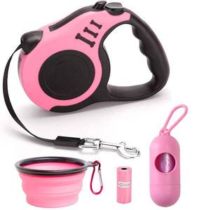 lot 2018 image: Retractable Dog Leash for Medium - Small Dogs and Cats - 16.5FT Tangle Free, Heavy Duty Walking Leash with Anti Slip Handle, Pause and Lock Strong Nylon Tape